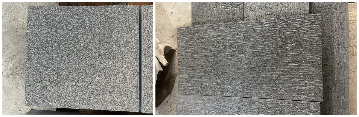 Black basalt in Bush hammered Line-chiseled - 2 Black basalt in Bush hammered Line-chiseled - 2