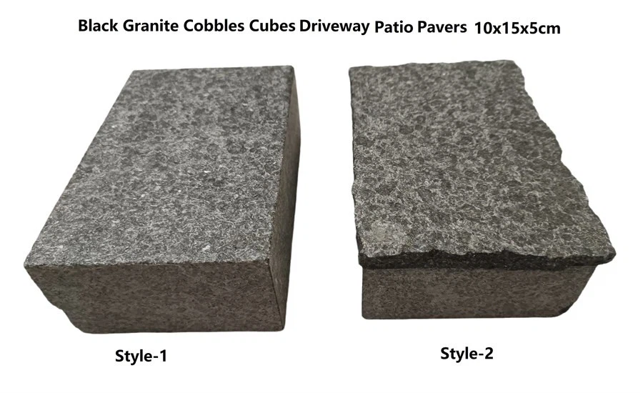 Black granite G684 cubes 10X15X5CM Driveway